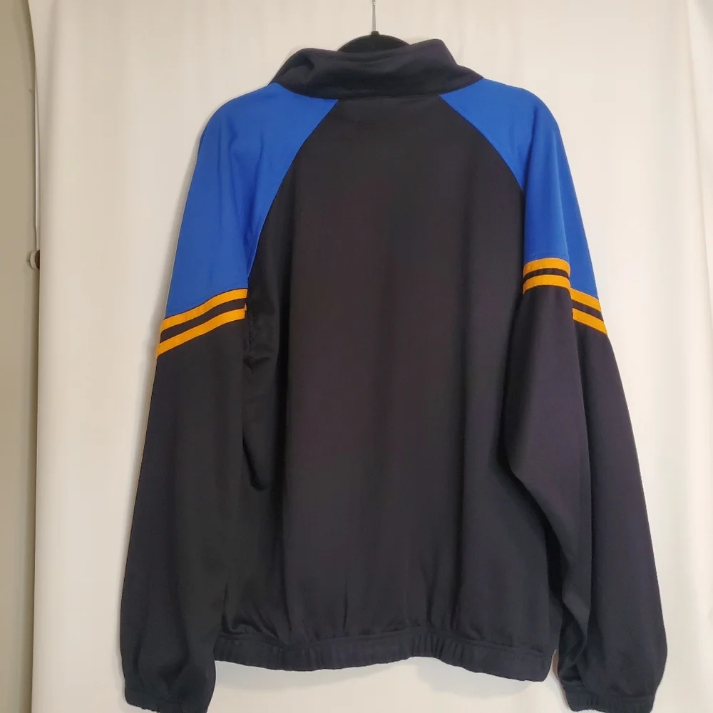 Reputation Men's NWT Size XL Black/RoyalSun zip front silk blend bomber jacket - Picture 7 of 10